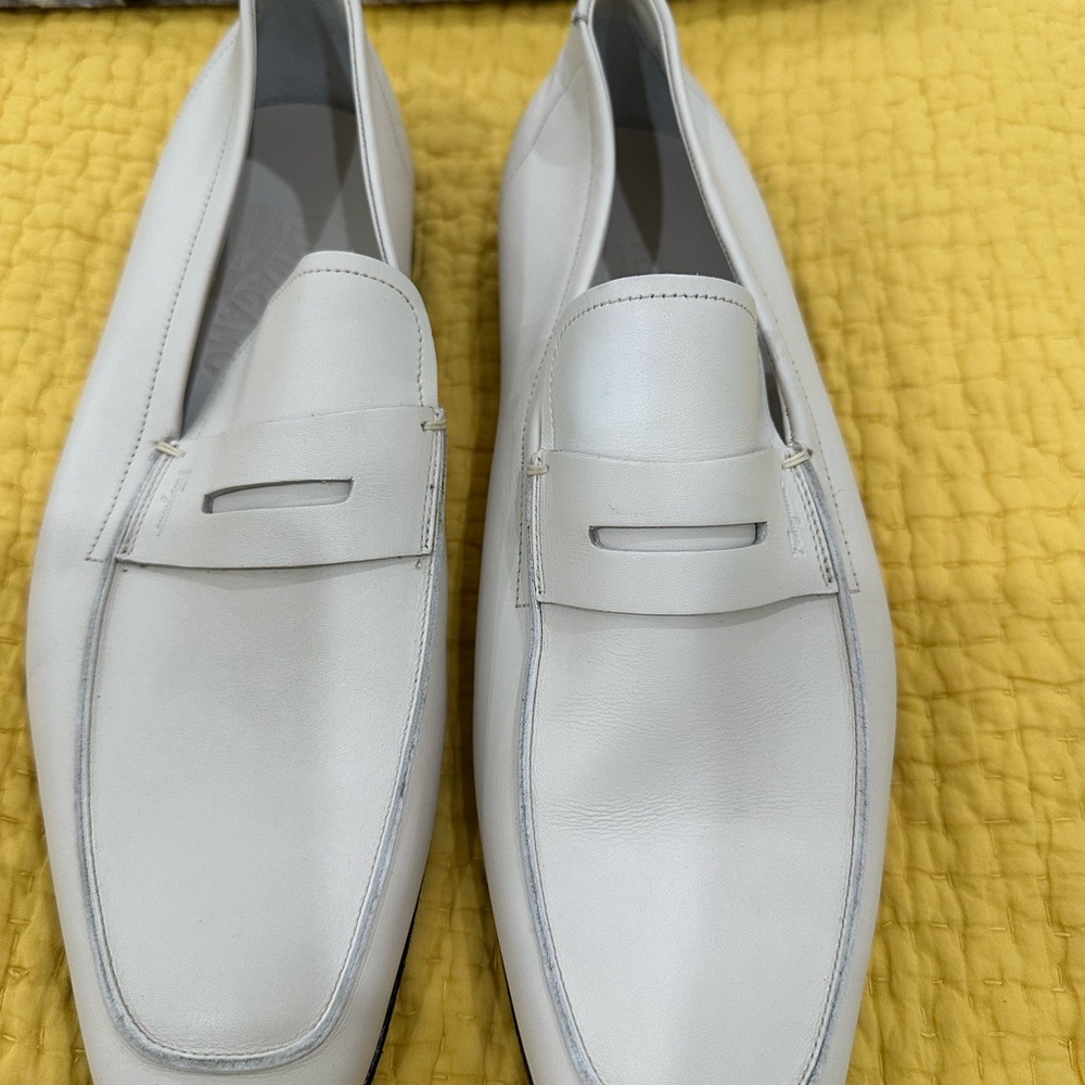 Salvatore Ferragamo Silver Slip-On Loafers with Classic Design